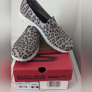 Skechers Go Walk Classic Tan Leopard
